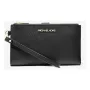 Michael Kors Women's Jet Set Travel Saffiano Leather Flat Briefcase Wristlet Wallet Black