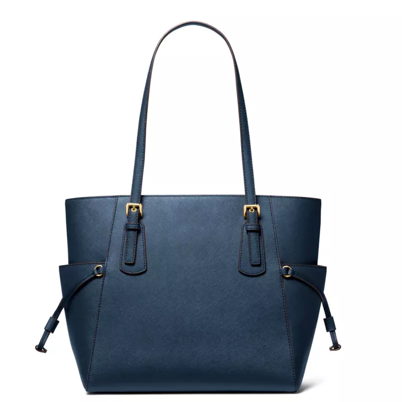 MICHAEL KORS Women's Jet Set Travel Saffiano Leather Tote Bag Navy 35S5GV6T7LNAV