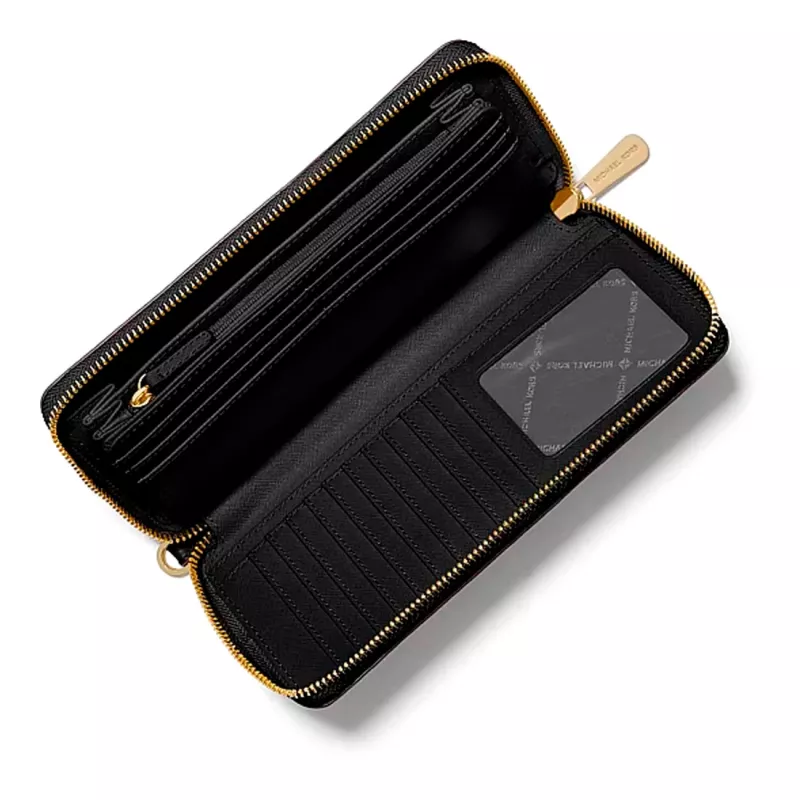 Michael Kors Women's Jet Set Travel Saffiano Leather Wristlet, Black
