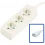 MicroConnect 3-Way French Type Power Strip with Switch, Overload Protection & Child Safety Shutters, 1.5m Cable, White (MC-PS030150FRUPSW)