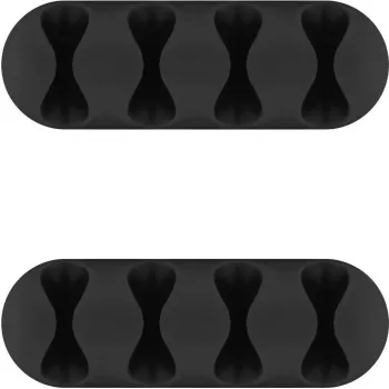 Microconnect CABLEMANA-16 Cable Organizer, Self-Adhesive, 5 Channels, Black, 2 Pieces