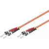 Microconnect FIB112002-2 ST/UPC to ST/UPC OM2 Duplex Multimode Fiber Patch Cable, 2m, Orange
