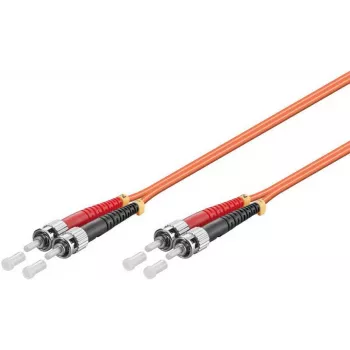 Microconnect FIB112002-2 ST/UPC to ST/UPC OM2 Duplex Multimode Fiber Patch Cable, 2m, Orange