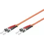Microconnect FIB112002-2 ST/UPC to ST/UPC OM2 Duplex Multimode Fiber Patch Cable, 2m, Orange