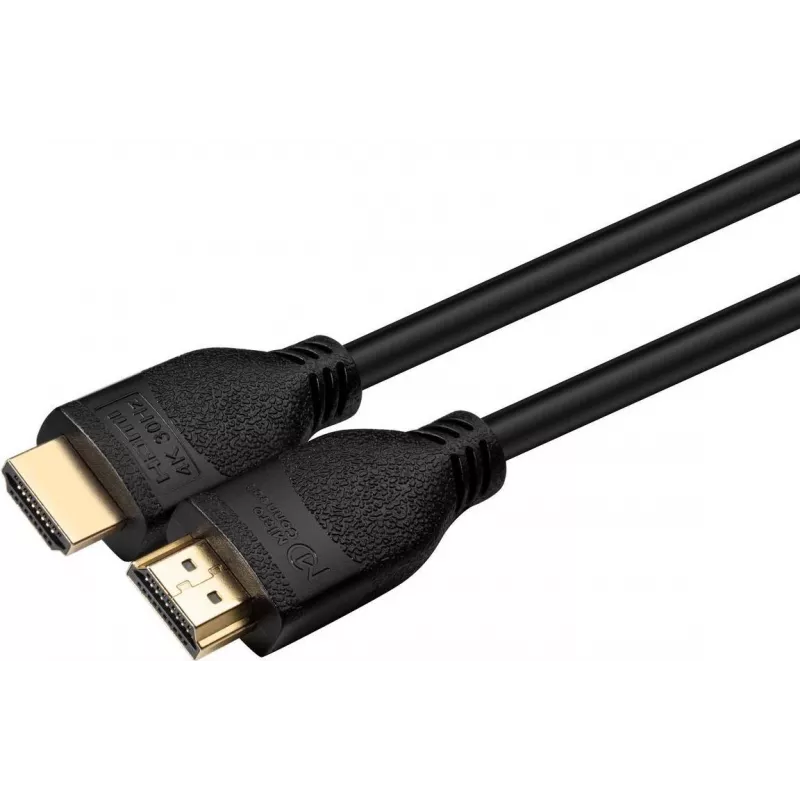 MicroConnect HDMI High Speed Cable with Ethernet, 2m CCS, 4K 30Hz, Gold-Plated Connectors, Black (MC-HDM19192V1.4-CCS)