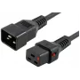 MICROCONNECT Locking Power Cord C20 to C19, 2.5m, 16A, Black