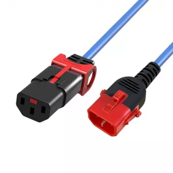 MICROCONNECT Power Cord C13 IEC Lock+ - C14 1.5m Black