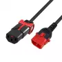 MicroConnect Powercord C13 IEC Lock+ to C14 1m, PC3601 (MC-DUALC13C14S-1)