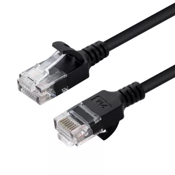 MICROCONNECT U/UTP CAT6 0.3m Black Slim Ethernet Patch Cable