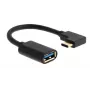 MICROCONNECT USB-C Angled Male to USB 3.0 Type-A Cable, 0.5m, Black