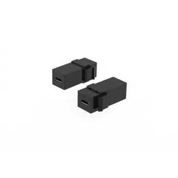 MICROCONNECT USB-C Female to Female Keystone Adapter, USB 3.2 Gen 2, 10Gbps, 100W PD, DisplayPort Alt Mode, Black