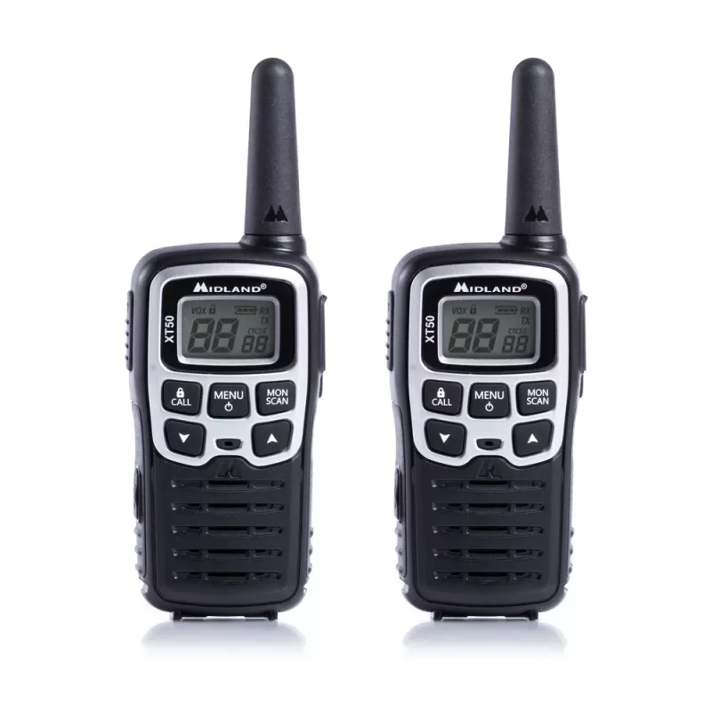 Midland XT50 2x PMR446 Handheld Two-Way Radio Grey