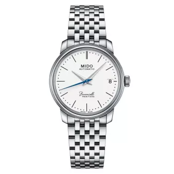 MIDO Baroncelli III Automatic Ladies Watch 33mm Stainless Steel Silver Opaline Dial M027207110100