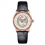 MIDO Baroncelli III Lady Automatic Watch 33mm Rose Gold PVD White Mother-of-Pearl Dial Diamond Markers White Leather Strap