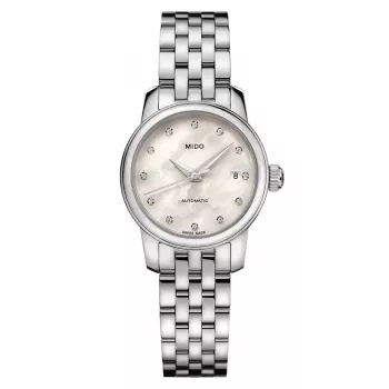 MIDO Memento Mori Limited Edition Women's Automatic Watch 25mm Stainless Steel White Mother of Pearl Dial