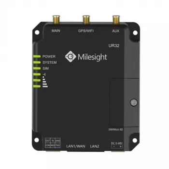 Milesight UR32L-L04EU-P Industrial 4G LTE Cat 4 Router with PoE, Dual SIM, Serial, I/O, VPN, Metal Housing, DIN Rail