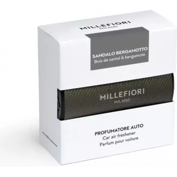 MILLEFIORI Icon Car Air Freshener - Sandalo & Bergamotto (Vent Clip, Refillable, 1 pc)