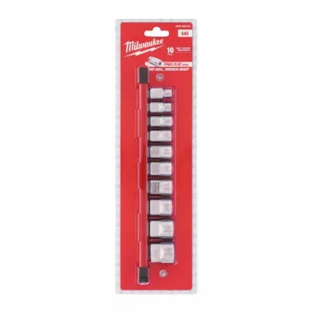 Milwaukee 10-Piece 3/8 inch Drive Imperial Socket Set with FOUR FLAT™ Anti-Roll Design