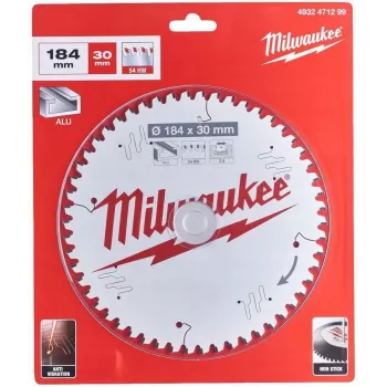 Milwaukee Circular Saw Blade 184x30x2.4x54T Aluminium CSB P W