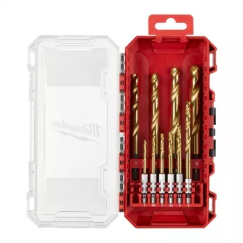 Milwaukee Metal Drill Bit HSS-G TiN Set, 10 Pieces, 3-10 mm, 1/4 inch Hex Shank, Split Point, 135°