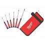 Milwaukee Precision Screwdriver Set, 6-Piece, Phillips PH00/PH0, Slotted 2.5/3.0/4.0mm, Torx T10, Chrome-Plated