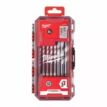 Milwaukee Universal Drill Bit Set 8 Pieces Multi-Material TCT 1/4 inch Hex Shank