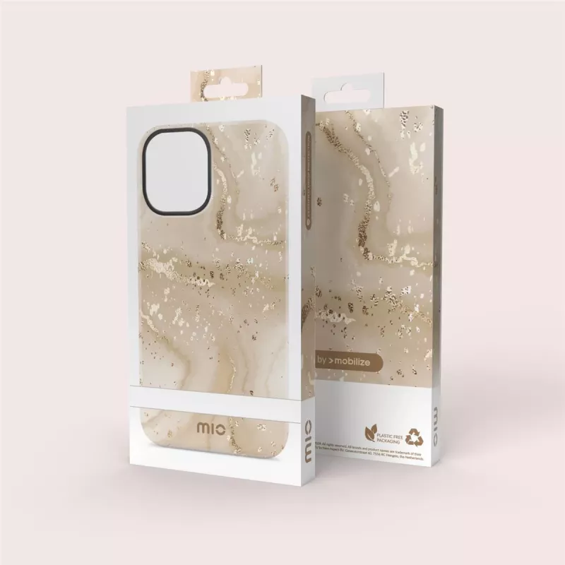MIO Gold Marble Magsafe Compatible Case for iPhone 16 Pro Max