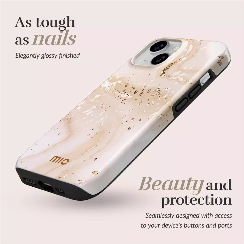 MIO Gold Marble Magsafe Compatible for iPhone 15 Pro