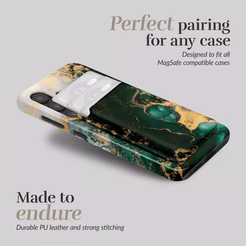 MIO Green Marble Magsafe Case Compatible Card Holder