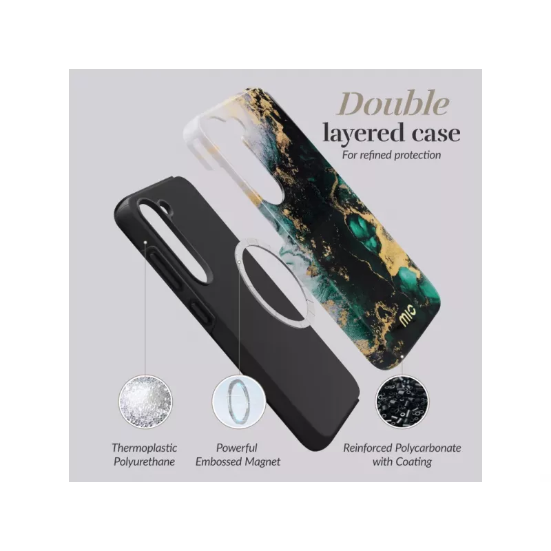 MIO Green Marble Magsafe Compatible Case for Samsung S25 Plus 5G