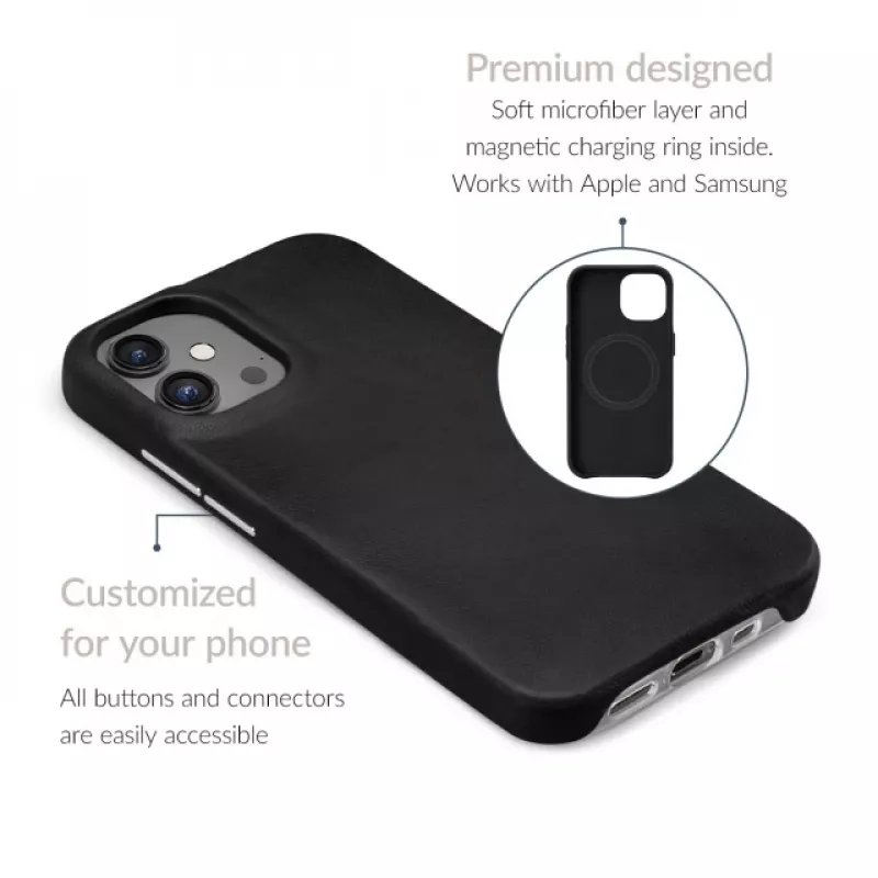Mio Mobilize Magsafe Compatible Premium Leather Case Apple iPhone 17 Pro Black
