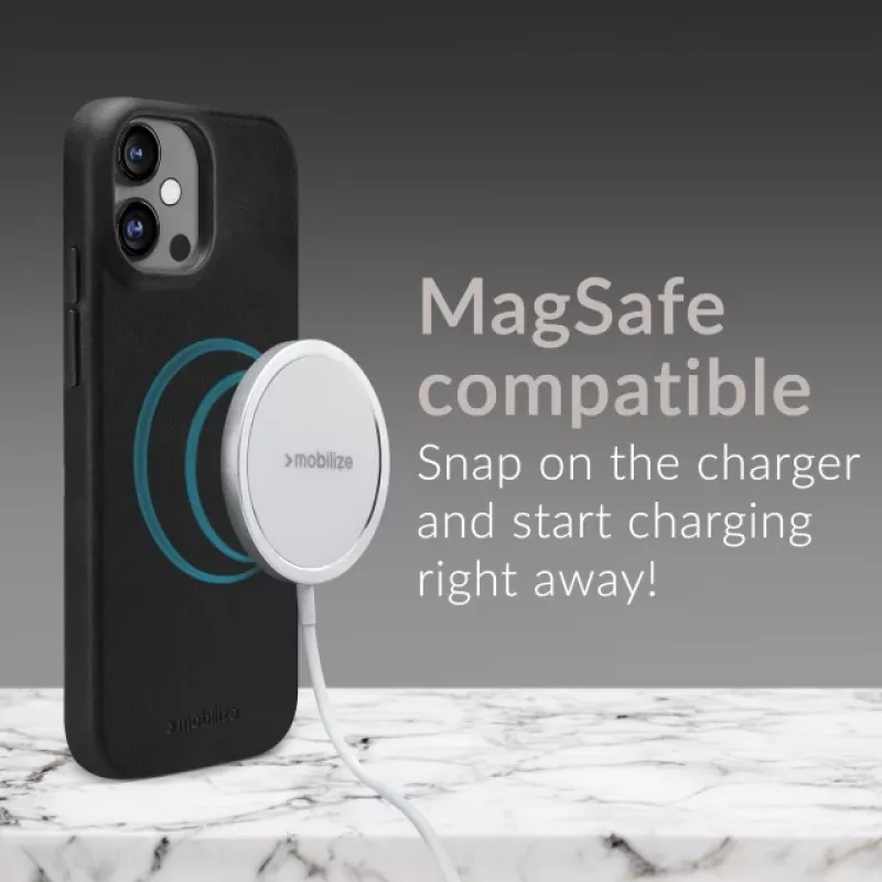 Mio Mobilize Magsafe Compatible Premium Leather Case Apple iPhone 17 Pro Black
