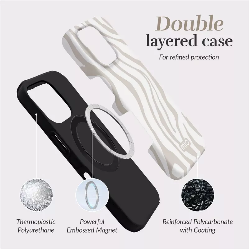 MIO Sandy Zebra Magsafe Case Compatible for iPhone 15 Pro