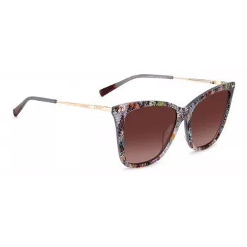 MISSONI Women's Butterfly Sunglasses MIS0106SX193X - Brown Patterned Acetate Frame, Brown Gradient Lenses, UV400 Protection