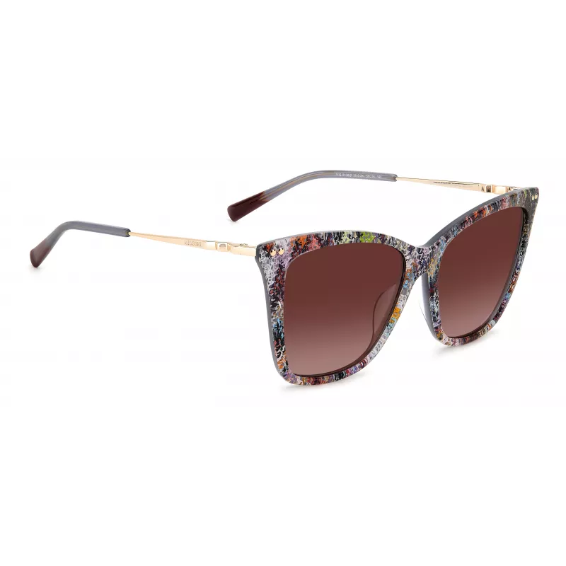 MISSONI Women's Butterfly Sunglasses MIS0106SX193X - Brown Patterned Acetate Frame, Brown Gradient Lenses, UV400 Protection
