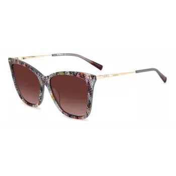 MISSONI Women's Butterfly Sunglasses MIS0106SX193X - Brown Patterned Acetate Frame, Brown Gradient Lenses, UV400 Protection