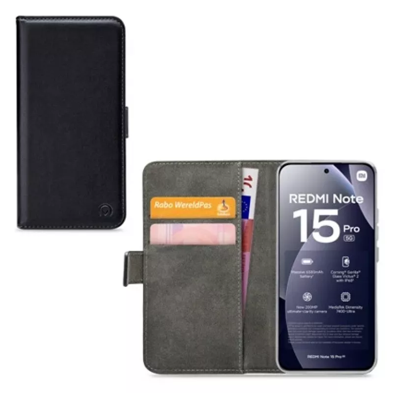 Mobilize Classic Gelly Wallet Book Case for Xiaomi Redmi Note 15 Pro 5G, Black