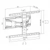 MOBILUX Sbox PLB-79464 Fixed TV Wall Mount for 43-90 inch Screens, 50 kg Capacity, VESA up to 600x400 mm, Black