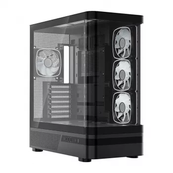 MODECOM Volcano AQ100 ARGB Midi Tower PC Case - Black