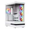 MODECOM Volcano AQ100 ARGB Midi Tower White - Tempered Glass, 4x 120mm ARGB Fans, ATX/Micro-ATX/Mini-ITX