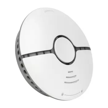 MOES WSS-S-SSD-A Wi-Fi Photoelectric Smoke Detector with Tuya App Alerts, 85dB Siren, CR123A Battery Powered, Works with Alexa & Google Assistant, White