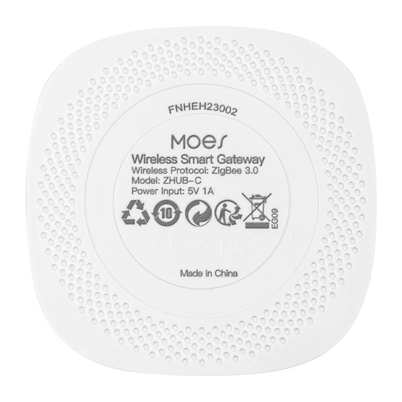 MOES ZHUB-C ZigBee 3.0 Ethernet/Wi-Fi Smart Gateway Hub for Tuya Devices, Works with Alexa & Google Home