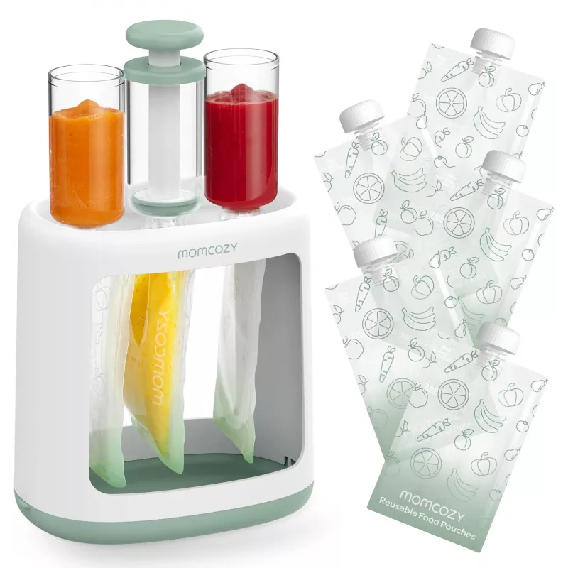 MOMCOZY 5-in-1 Baby Food Maker with 600ml Tritan Jar, 300W Steamer and 120W Blender, Touchscreen LCD, BPA-Free, 120V