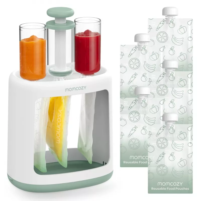 MOMCOZY 5-in-1 Baby Food Maker with 600ml Tritan Jar, 300W Steamer and 120W Blender, Touchscreen LCD, BPA-Free, 120V