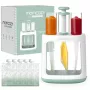 MOMCOZY 5-in-1 Baby Food Maker with 600ml Tritan Jar, 300W Steamer and 120W Blender, Touchscreen LCD, BPA-Free, 120V