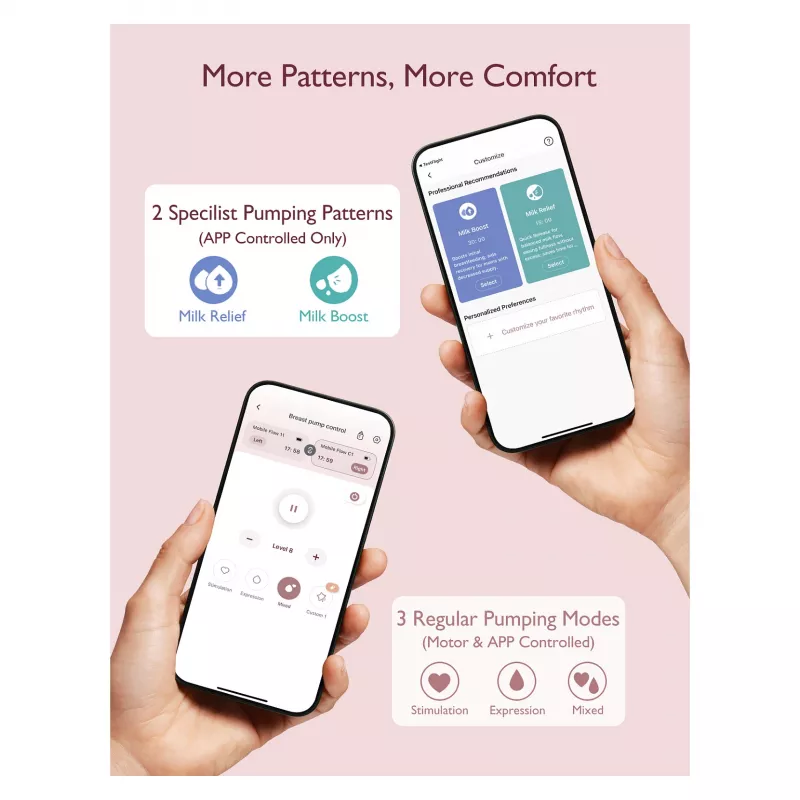 Momcozy M9 Wearable Double Electric Breast Pump with Rechargeable Battery, 9 Suction Levels, 180ml Cups, and Storage Box