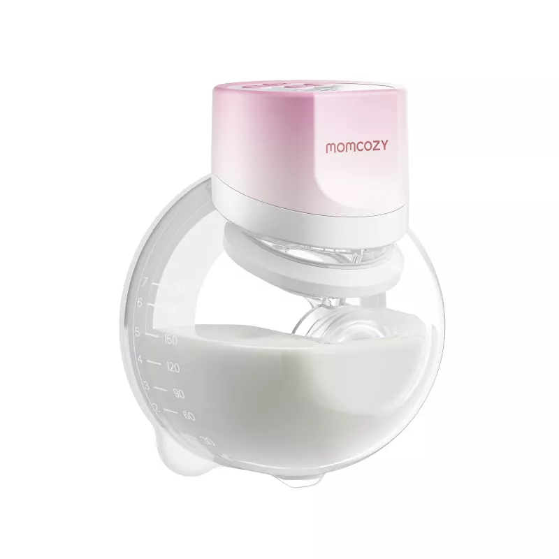 MOMCOZY S12 Pro Quick Wearable Breast Pump, Single, Cordless, Pink