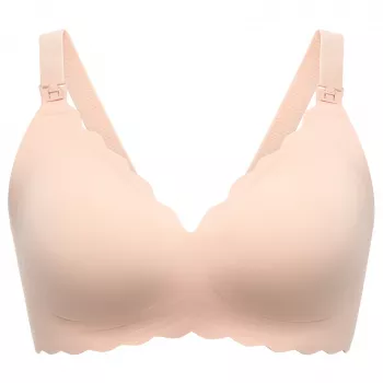 Momcozy YN46 Seamless Support Floral Nursing Bra Push-up Beige Size M
