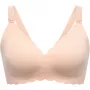 Momcozy YN46 Seamless Support Floral Nursing Bra with Jelly Strip, Push-up, Beige Floral, Size XL
