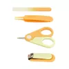 Momini Baby Nail Care Kit Sunny - Electric Baby Nail File with 6 Grinding Heads, 2 Speeds, LED Light, White/Yellow